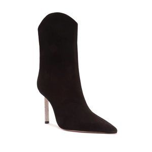 Schutz Marjorie Nubuck Crystallized Pin Heel Boots